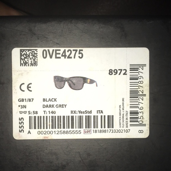 VERSACE//58-18-140//BLACK//PLASTIC - Picture 5 of 5